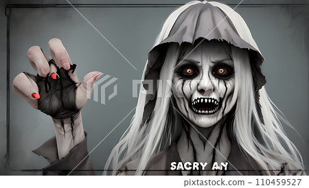 骷髏妝的白髮女人 110459527