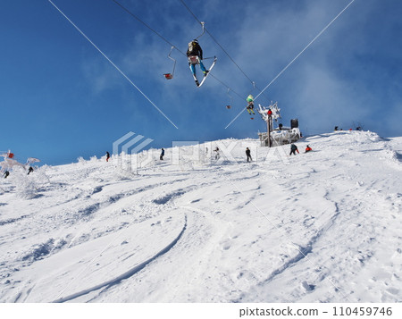 Niseko Tokyu Grand Hirafu's uncompacted snow large course under the top King No. 4 lift 110459746