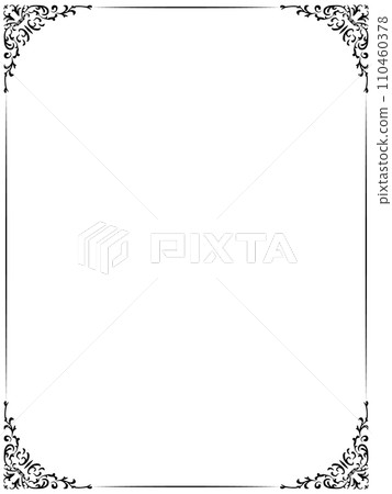 Black classical antique frame ~ vertical 110460378