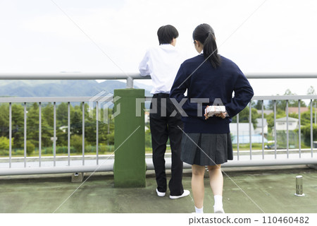 High school girl expressing her feelings 110460482