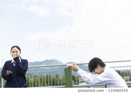 High school boy expressing his feelings High school boy expressing his feelings 110460543