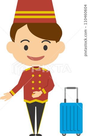 Image illustration of a bellboy keeping luggage 110460604