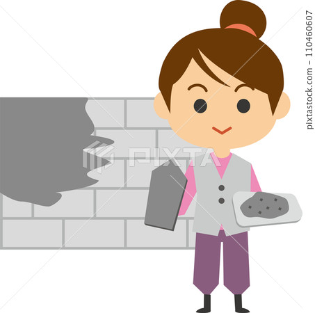 Image illustration of a female plasterer Image illustration of a female plasterer 110460607