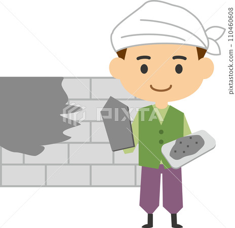 Image illustration of a male plasterer 110460608