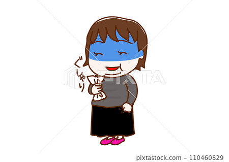 <全身/對角線> 臉色蒼白,手裡抓著一張紙,笑容令人不安的胖女人 <全身/對角線> 臉色蒼白,手裡抓著一張紙,笑容令人不安的胖女人 110460829
