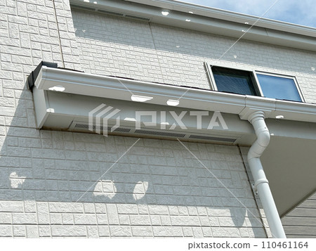 hail damage to rain gutters 110461164
