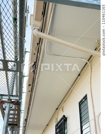 hail damage to rain gutters 110461165