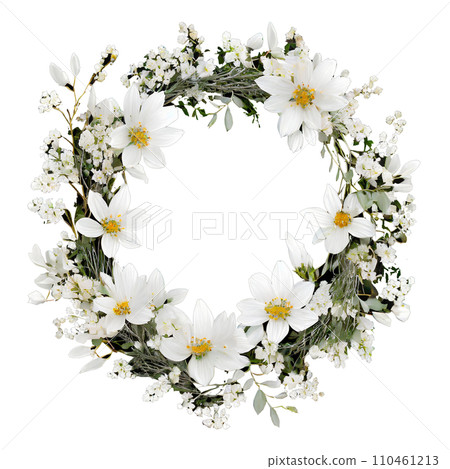 white flower wreath 110461213