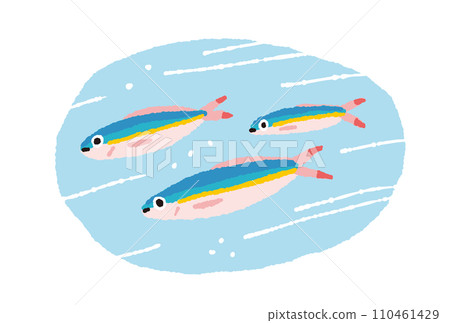 手繪插圖的 gurukun [鷹魚] 在海裡游泳 110461429