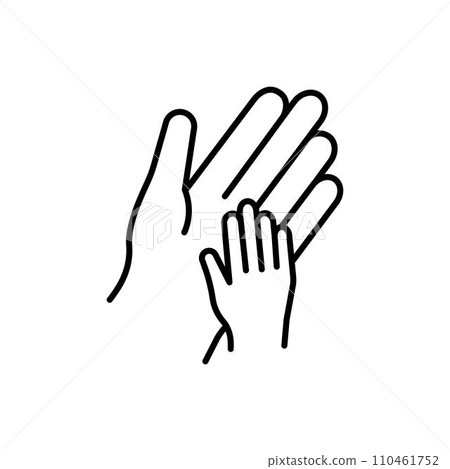 Hands of adults and children, Communicating of love. 110461752