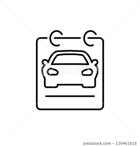 Appointment date for car service icon, pre-registration for auto repair line sign on white background - editable stroke vector illustration Appointment date for car service icon, pre-registration for auto repair line sign on white background - editable stroke vector illustration 110461818
