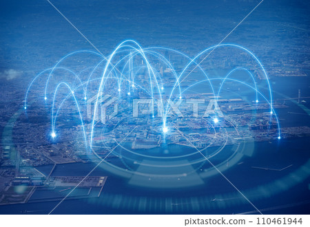 network of light rays network of light rays 110461944