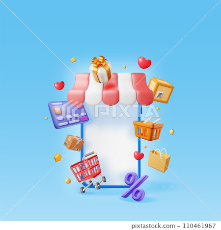 3D Online Shopping Concept. 110461967