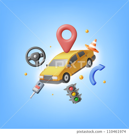 3D Concept of Driving School Isolated 3D Concept of Driving School Isolated 110461974