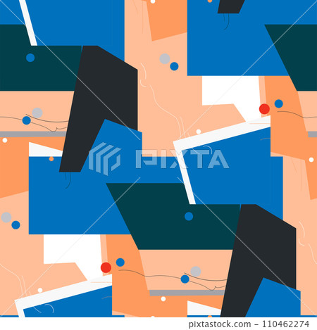 Abstract seamless pattern of a various geometric shapes. 110462274