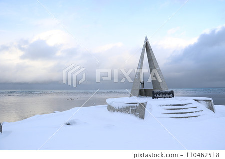 冬天的宗谷岬，下著雪 110462518