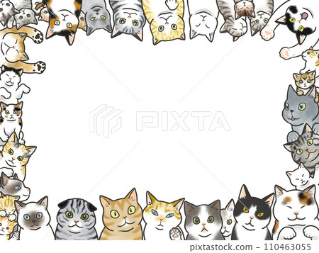 cute cats frame - Stock Illustration [110463055] - PIXTA