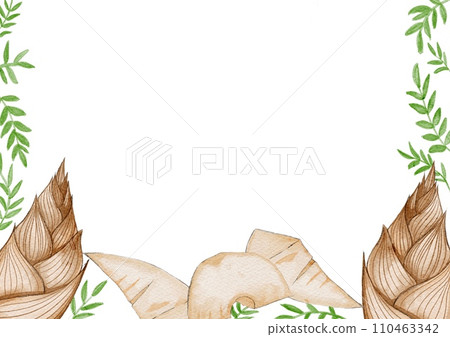 Wild vegetable frame of bamboo shoots and butterbur 110463342