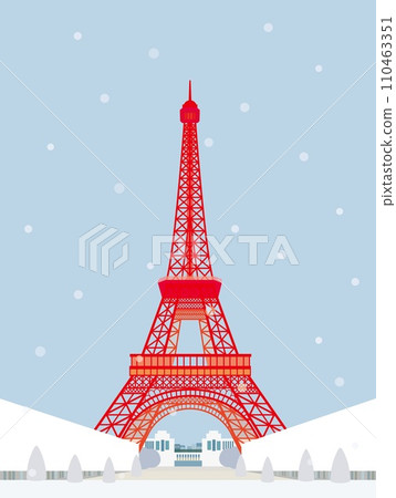 艾菲爾鐵塔 遊覽艾菲爾鐵塔 巴黎 冬季景觀 艾菲爾鐵塔 遊覽艾菲爾鐵塔 巴黎 冬季景觀 110463351