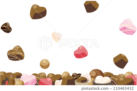 許多掉落的巧克力插畫素材 110463432