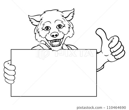 Wolf Painter Handyman Mechanic Plumber Cartoon Wolf Painter Handyman Mechanic Plumber Cartoon 110464690