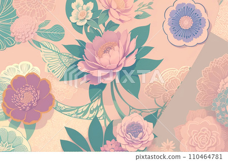 花柔和的彩色插圖背景材料 花柔和的彩色插圖背景材料 110464781