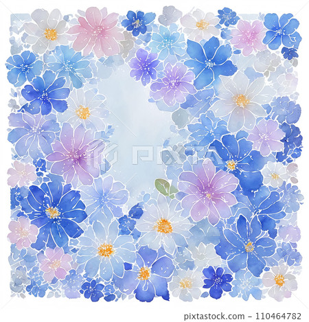 水彩風格花卉插畫背景素材 水彩風格花卉插畫背景素材 110464782