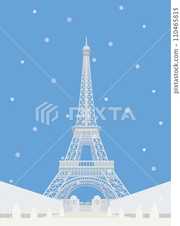 Eiffel Tower tour eiffel paris france snow landscape 110465815