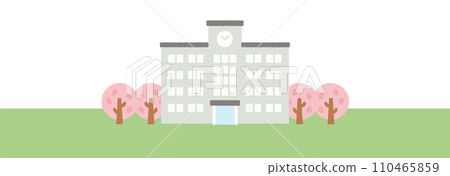 春天學校插畫素材 春天學校插畫素材 110465859