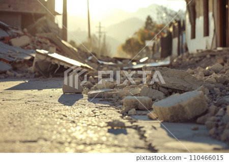 Earthquake damage AI generated image AI image 110466015