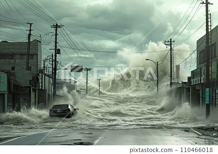 海嘯與地震破壞 AI 生成影像 AI 影像 海嘯與地震破壞 AI 生成影像 AI 影像 110466018