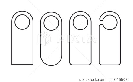 set of door hanger template outline vector illustration set of door hanger template outline vector illustration 110466023