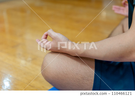 yoga pose, making a circle with index finger and thumb, meditation, concentration, mudra yoga pose, making a circle with index finger and thumb, meditation, concentration, mudra 110466121