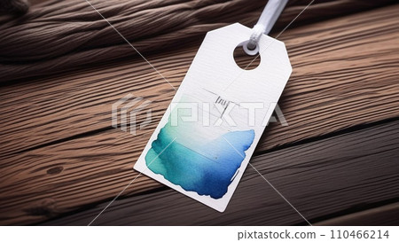 Cloth label tag blank white watercolor mockup 110466214