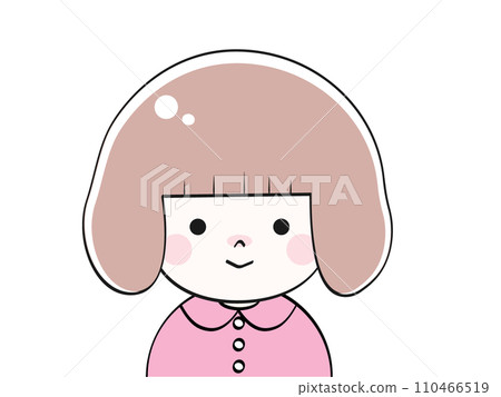 cute girl with bobbed hair 110466519