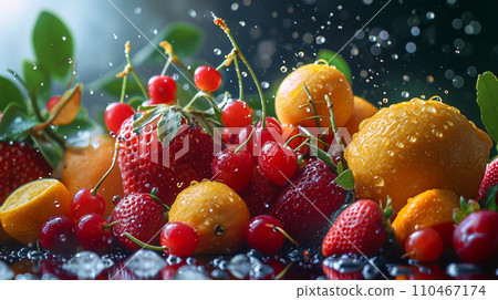 Fruits harvested in spring and summer 110467174