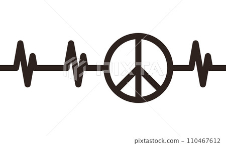 Peace sign heartbeat Peace sign heartbeat 110467612