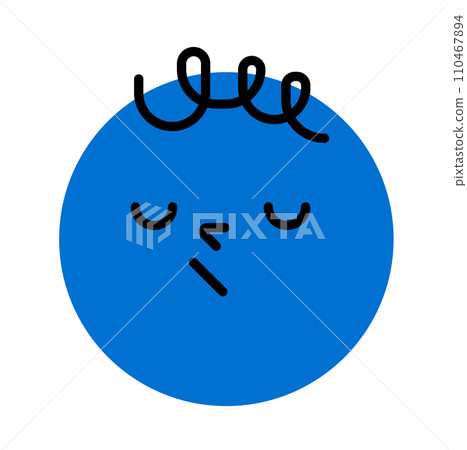 Round face expressing emotion. Resentment, offense, denial 110467894