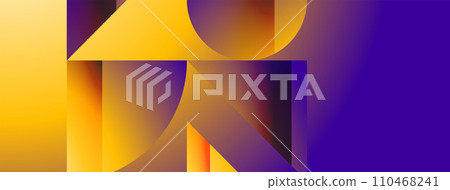 Simple geometric forms - dynamic geometric abstract background. Visual symphony of shapes and lines design for wallpaper, banner, background, landing page, wall art, invitation, prints, posters 110468241