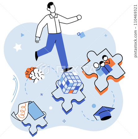 Personal growth. Vector illustration. Striving for excellence is driving force behind personal growth and development Developing skill set is crucial for personal growth and success Productivity Personal growth. Vector illustration. Striving for excellence is driving force behind personal growth and development Developing skill set is crucial for personal growth and success Productivity 110469321