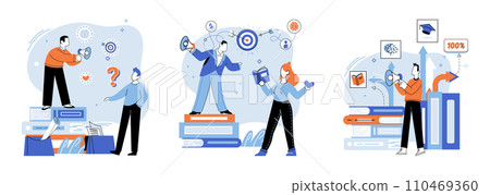 Life coach. Vector illustration. Life coaches introduce individuals to transformative power personal development The aim life coach is to help you achieve personal and professional success Objectives Life coach. Vector illustration. Life coaches introduce individuals to transformative power personal development The aim life coach is to help you achieve personal and professional success Objectives 110469360