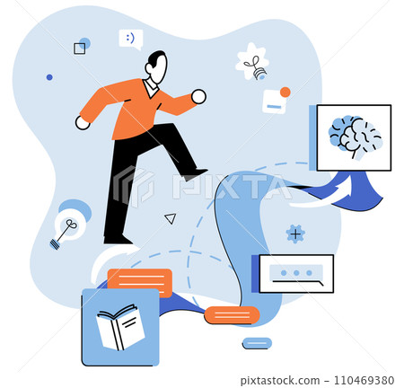 Personal growth. Vector illustration. Productivity is key factor in achieving personal growth and progress Personal growth requires commitment to continuous improvement and development Growing 110469380