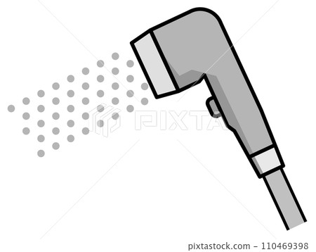 Illustration of a water-saving shower head in the bathroom 110469398