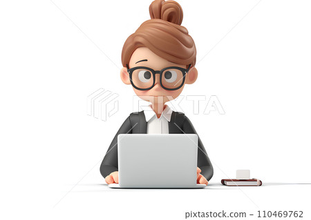 Female staff and PC 110469762