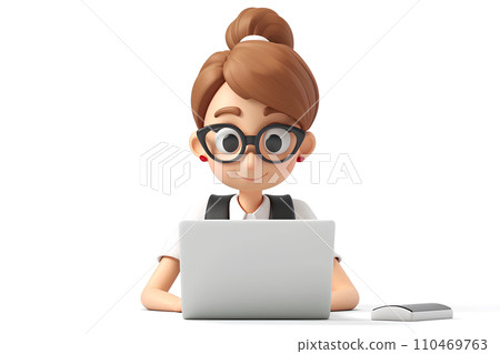 Female staff and PC 110469763