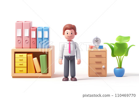 男性工作人員與檔案 110469770