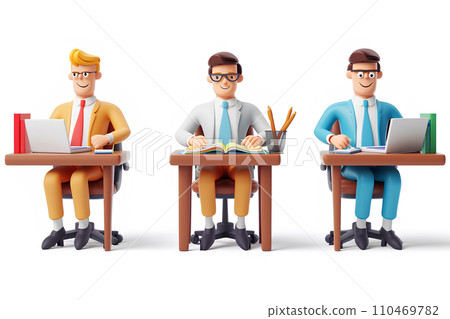 Male staff and PC 110469782