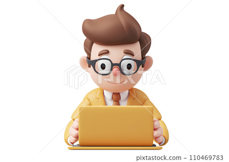 Male staff and PC 110469783