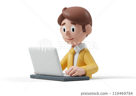 Male staff and PC 110469784