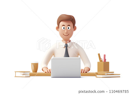 Male staff and PC 110469785